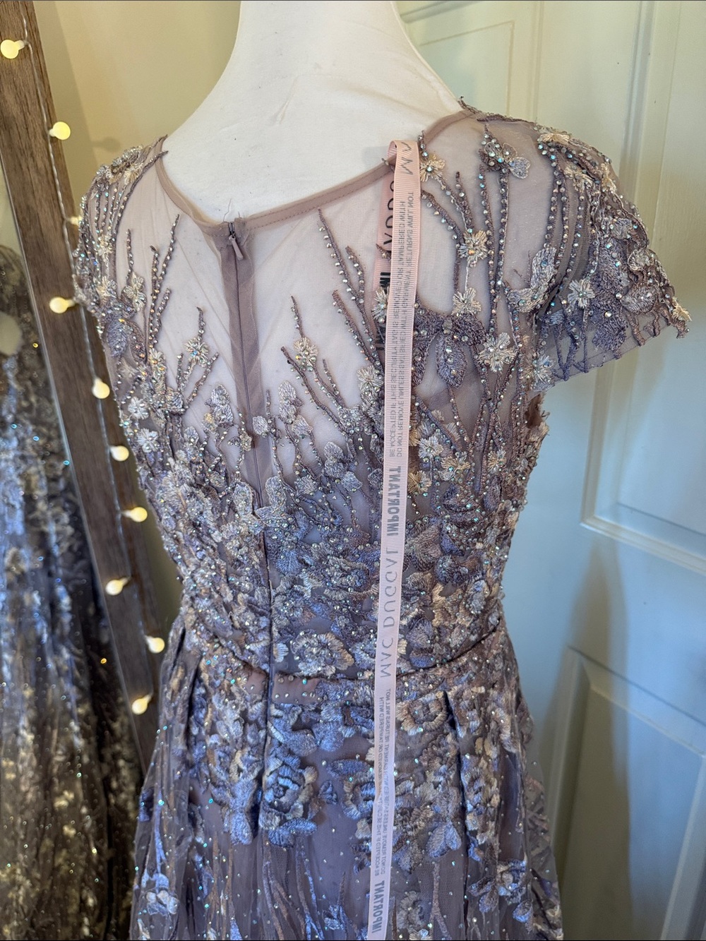 MAC DUGGAL
Light Purple Embellished Floral Cap Sleeve A Line Gown - Picture 12 of 15
